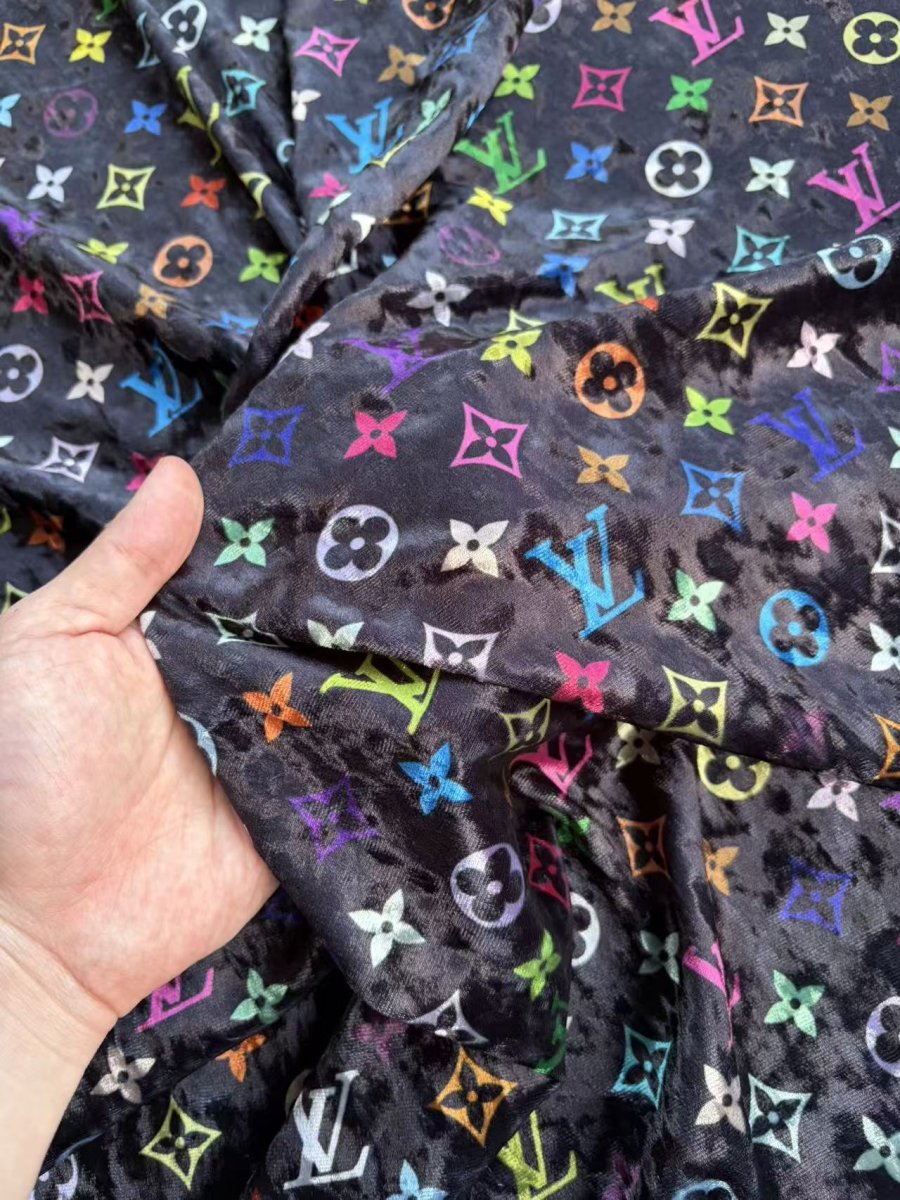 Takashi Murakami LV Velvet Designer Fabric for Crafts DIY - mingfabricstore