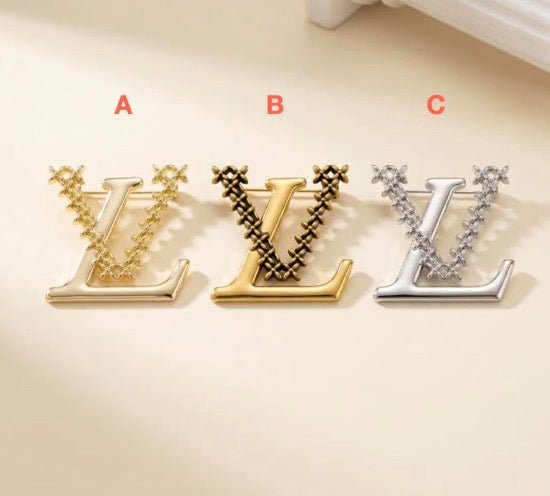Vintage LV Inspired Brooches, Retro Luxury Pins for Women - mingfabricstore