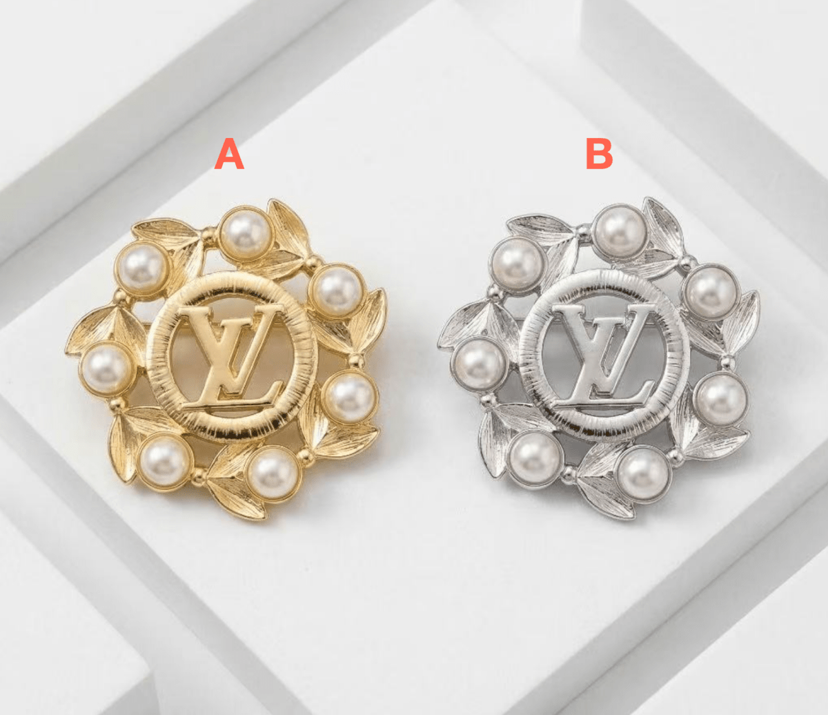 Vintage LV Inspired Brooches, Retro Luxury Pins for Women - mingfabricstore