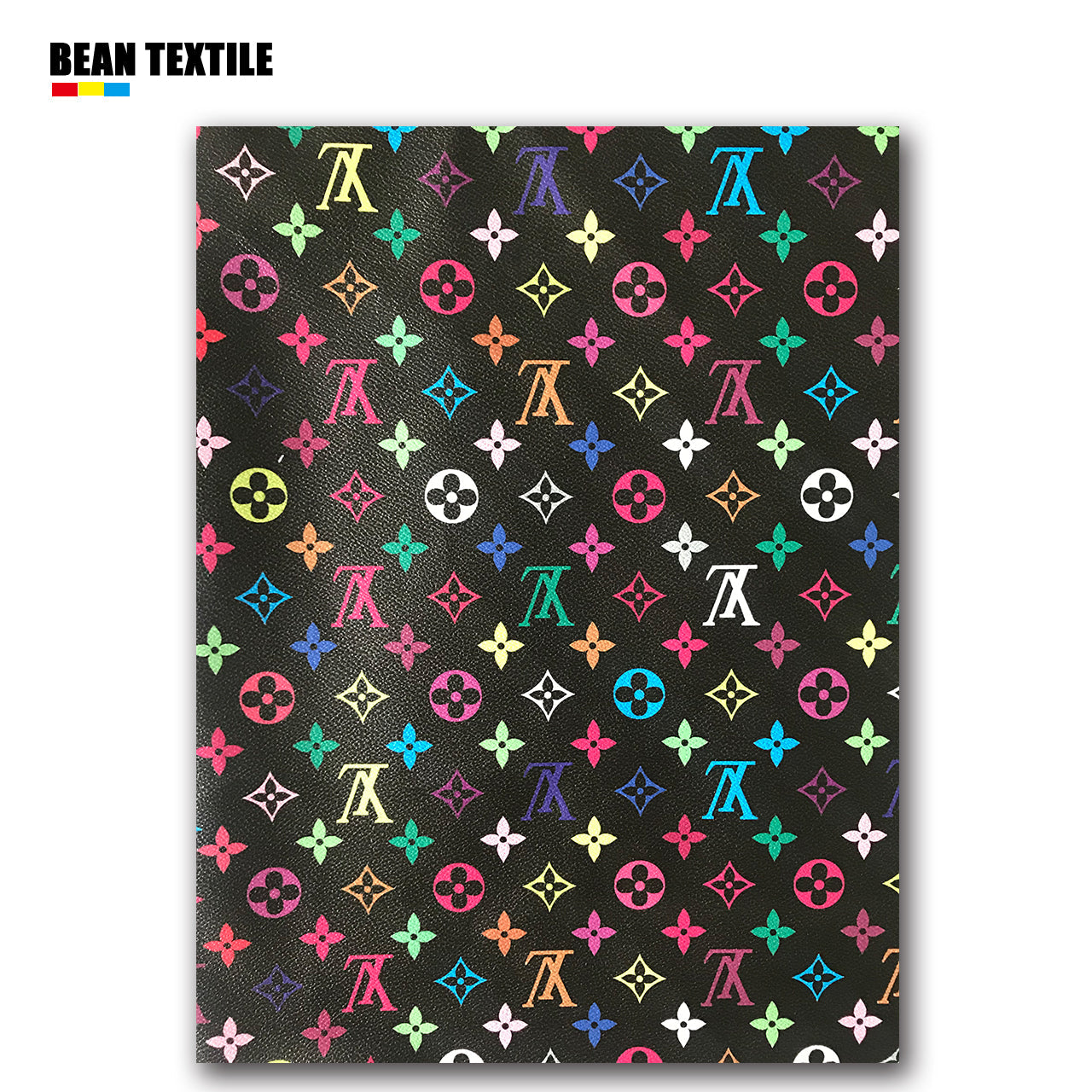 LV rainbow vinyl craft leather fabric online