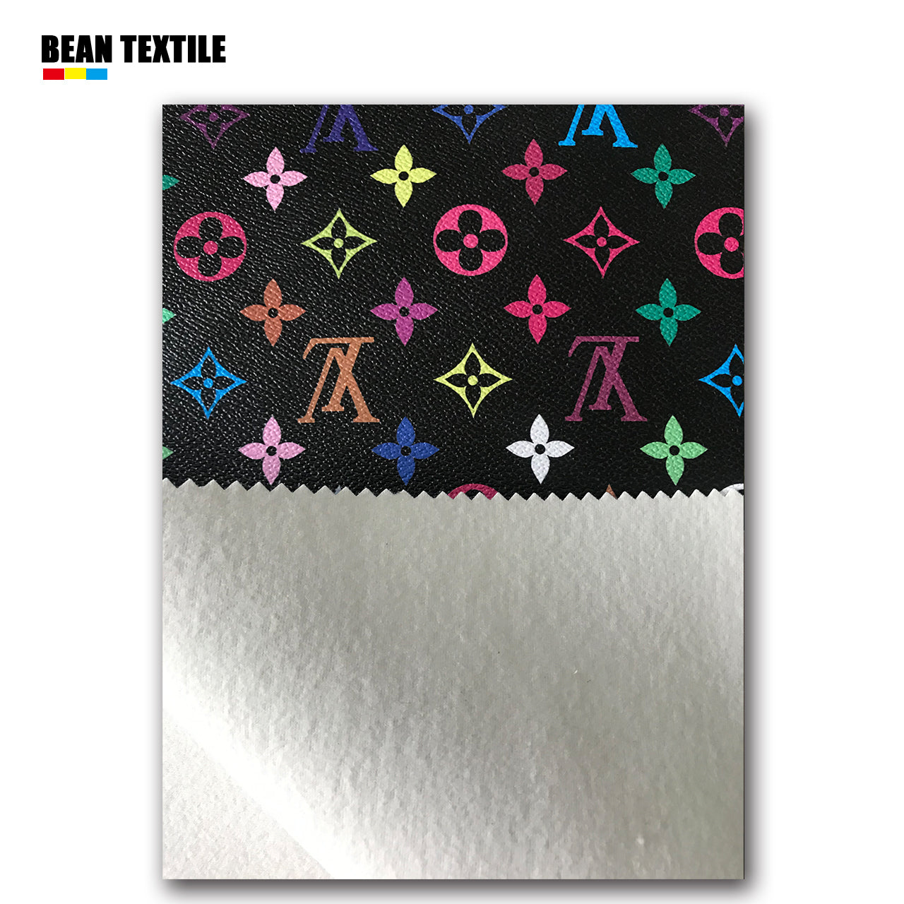 LV rainbow vinyl craft leather fabric online
