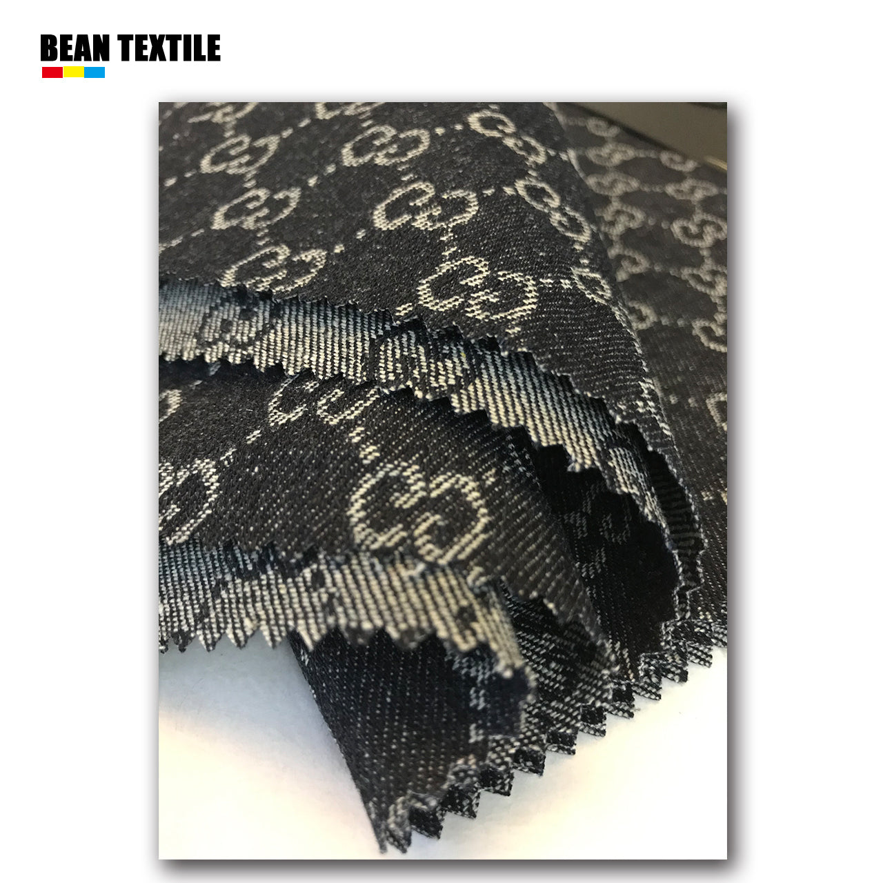 Gucci inspired jacquard denim crafting fabric for jacket