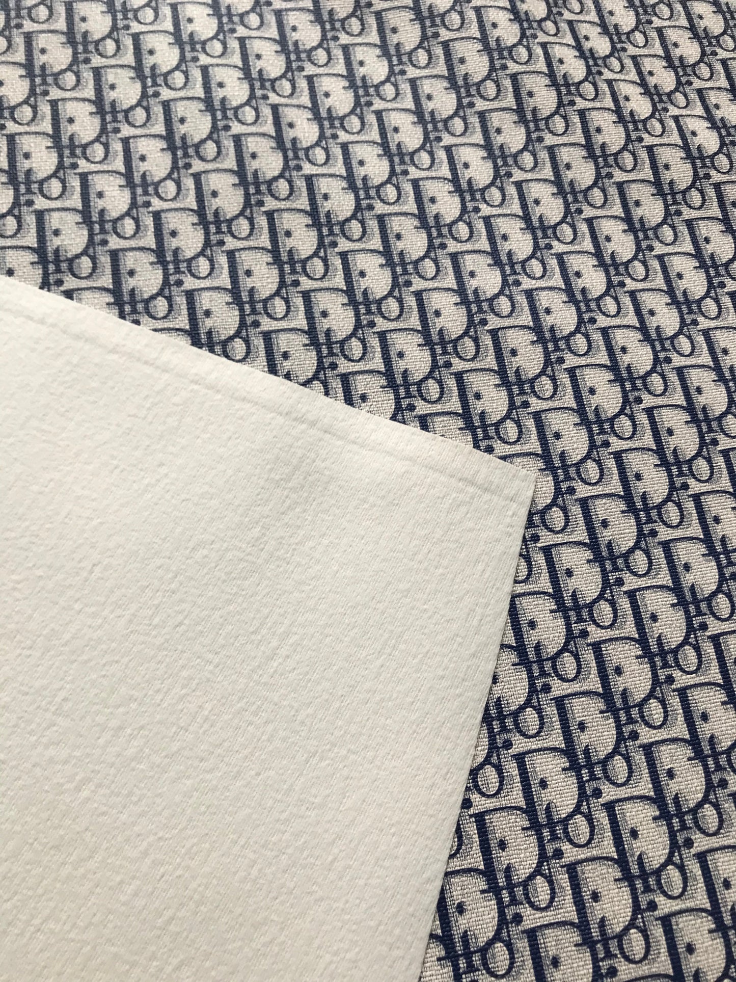 Classic Dior (NAVY) Faux Leather Fabric for Bag and Shoe Custom
