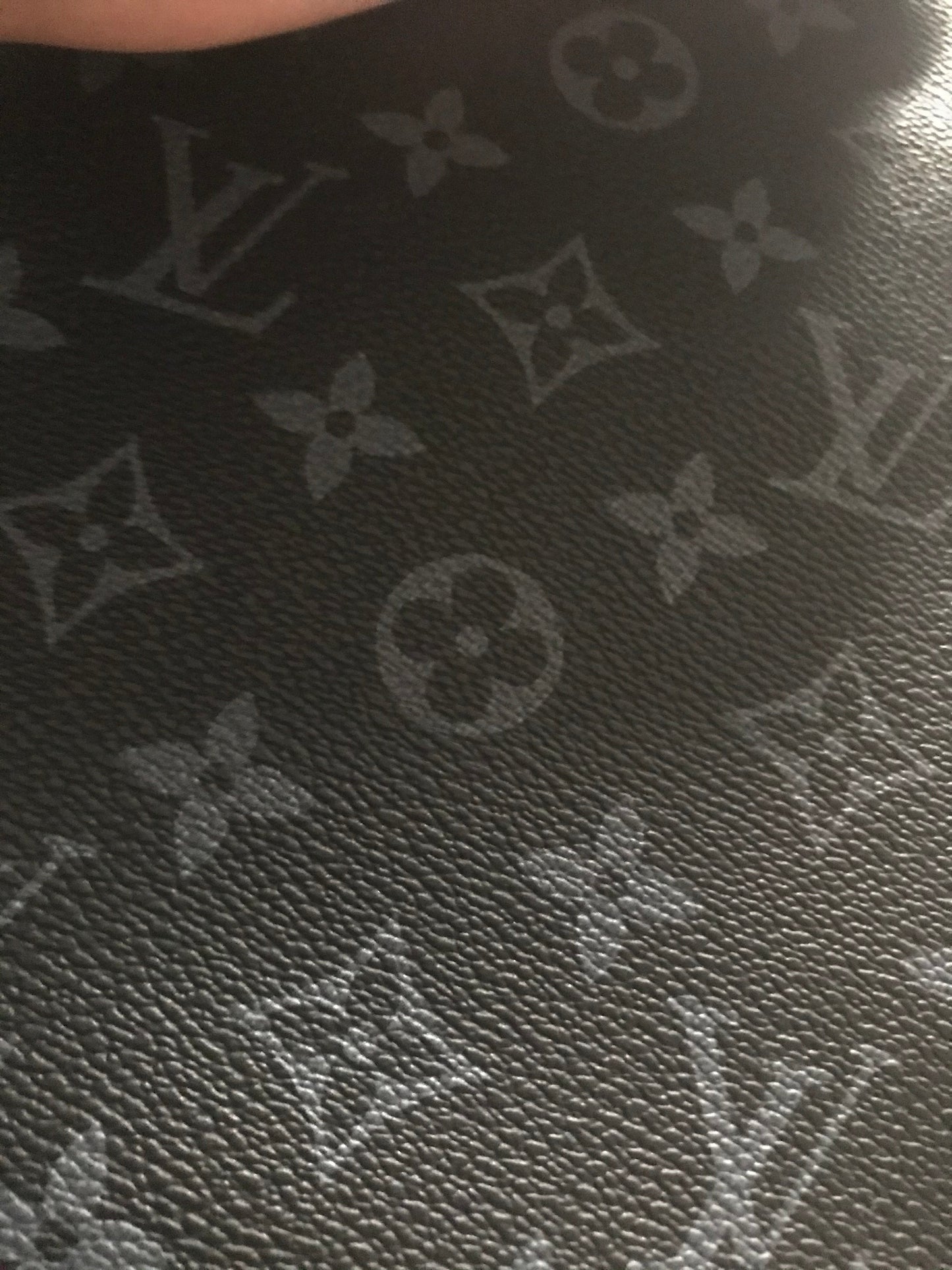 Classic black grey lv leather vinyl fabric for bag handmade custom