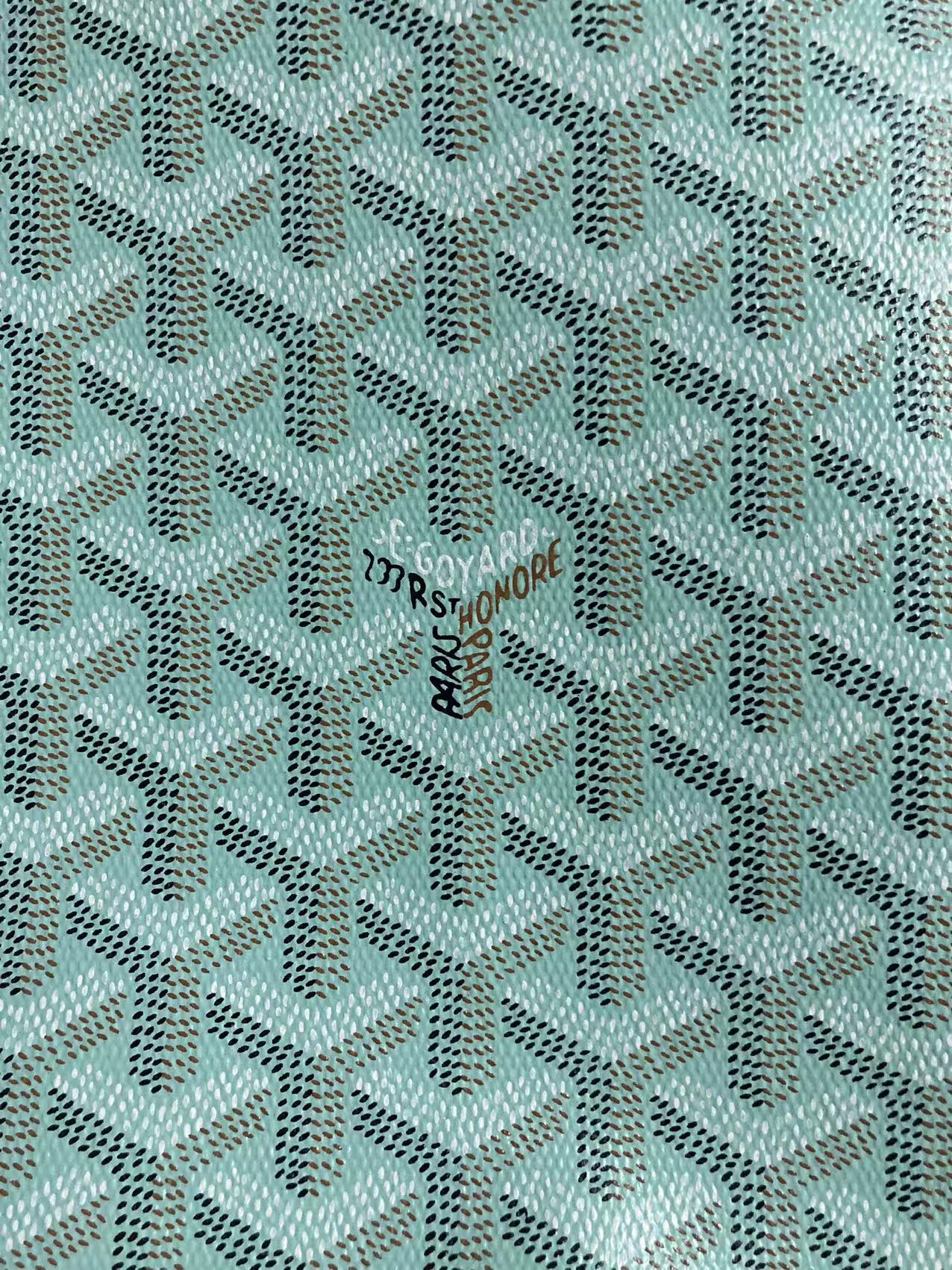 Light Tiffany Blue Goyard Canvas Leather for Custom Sold by Yard