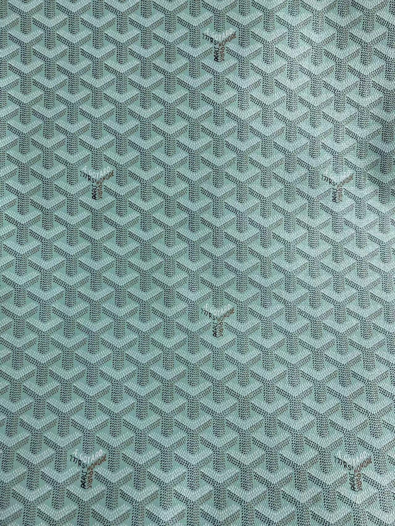 Light Tiffany Blue Goyard Canvas Leather for Custom Sold by Yard