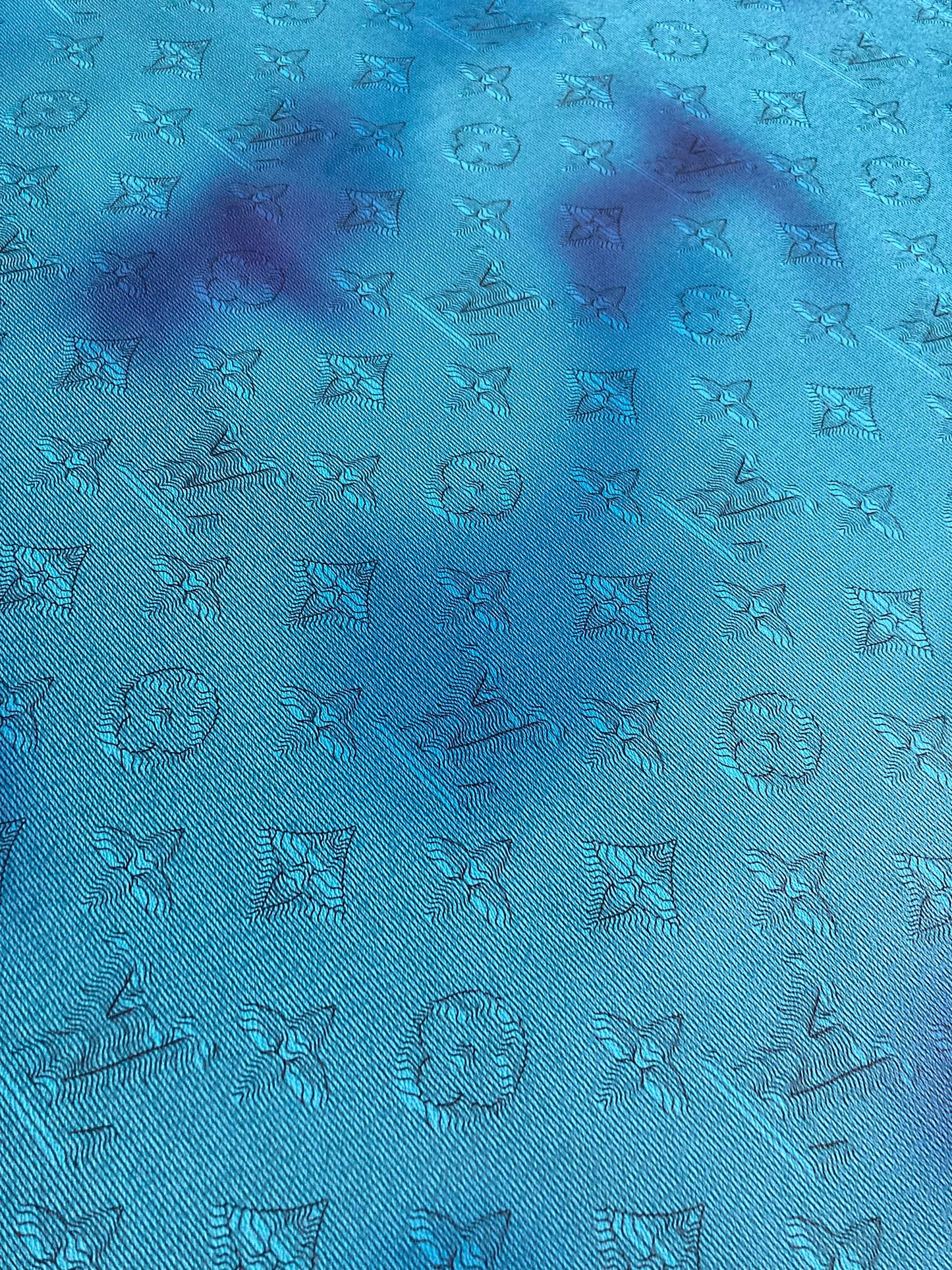 Designer Handmade Blue Camouflage Vinyl Leather for Custom Handmade