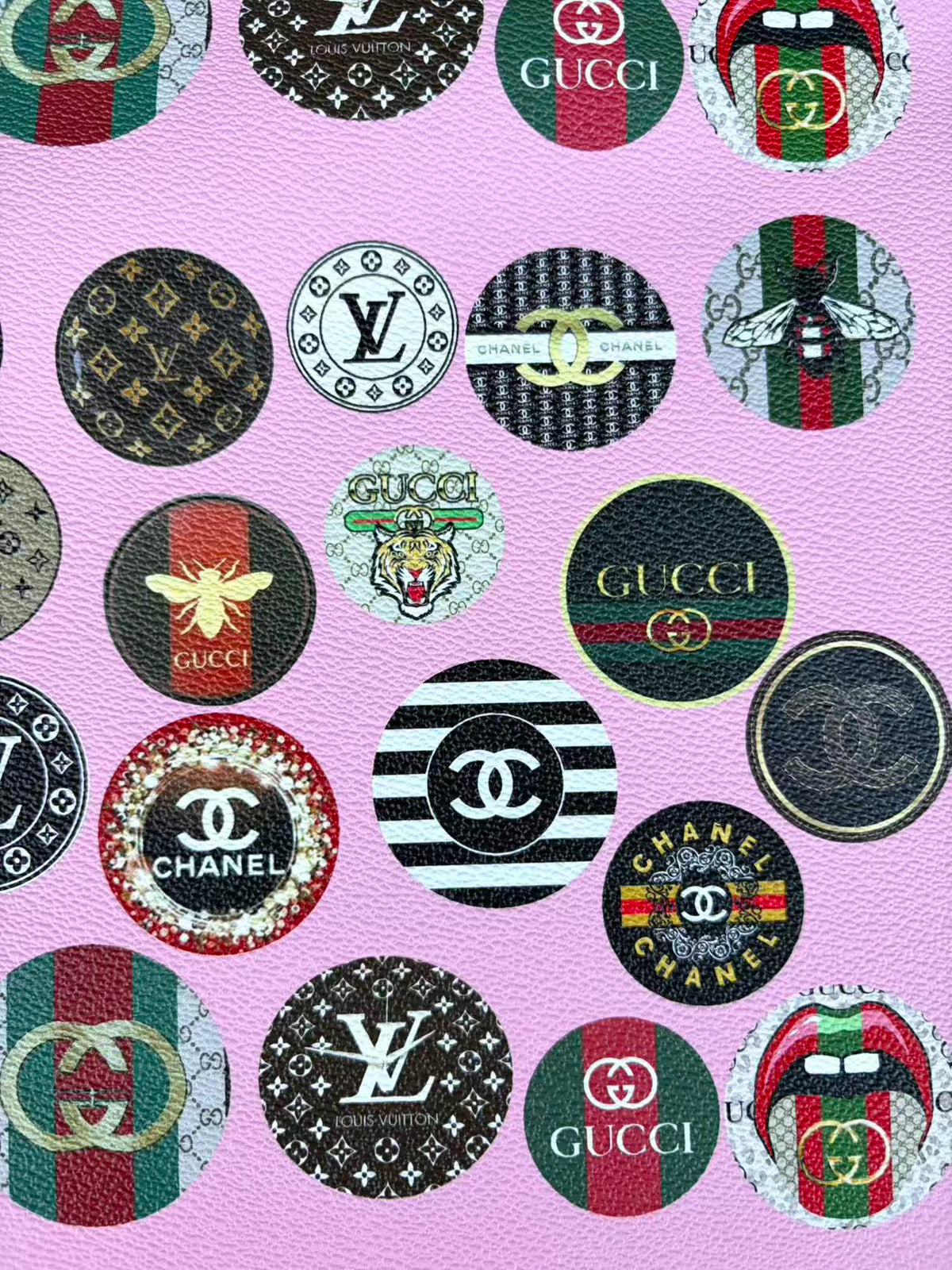 Multi-Brand LV Gucci Chanel Badge Leather Sheet Crafts DIY Materials