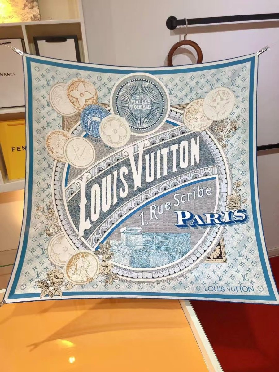 10 Styles of LV Silk Scarves (90×90cm) - mingfabricstore