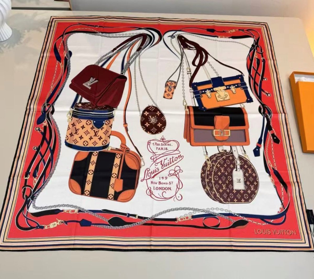 10 Styles of LV Silk Scarves (90×90cm) - mingfabricstore