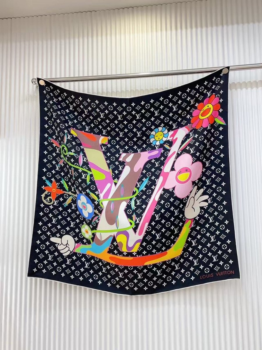 10 Styles of LV Silk Scarves (90×90cm) - mingfabricstore