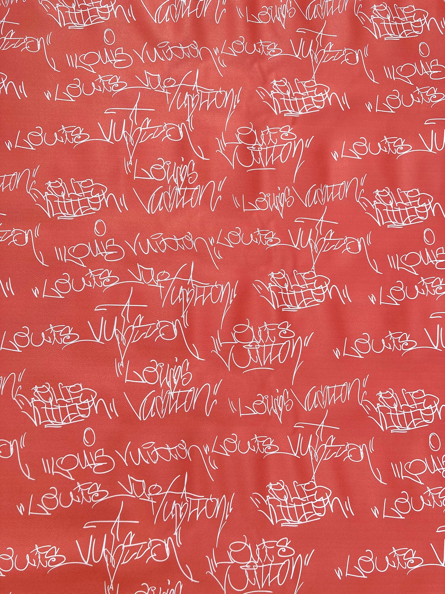 Lettering Sketch Louis Orange Vinyl for DIY Sewing Custom Sneakers