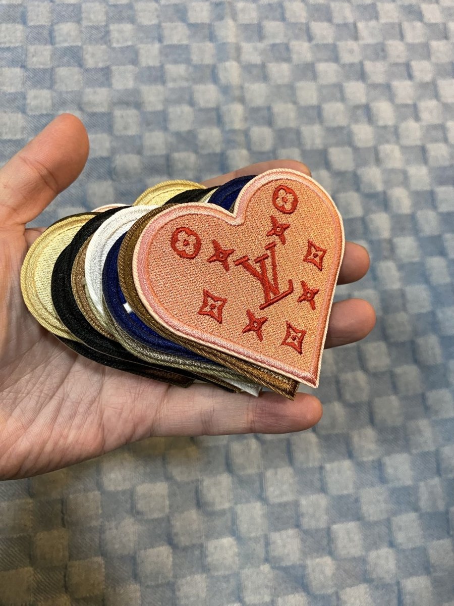 14 Pieces Multi Brand Heart Designer Patches Bundle Sale - mingfabricstore