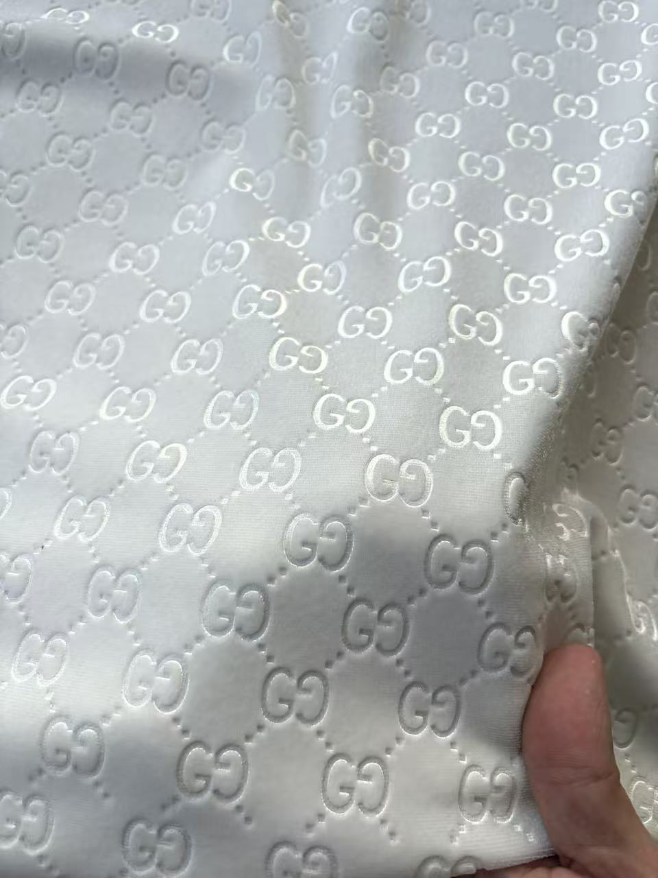 New White Gucci Velvet for Bespoke Suit Custom DIY Sneakers Car Headline Upholstery