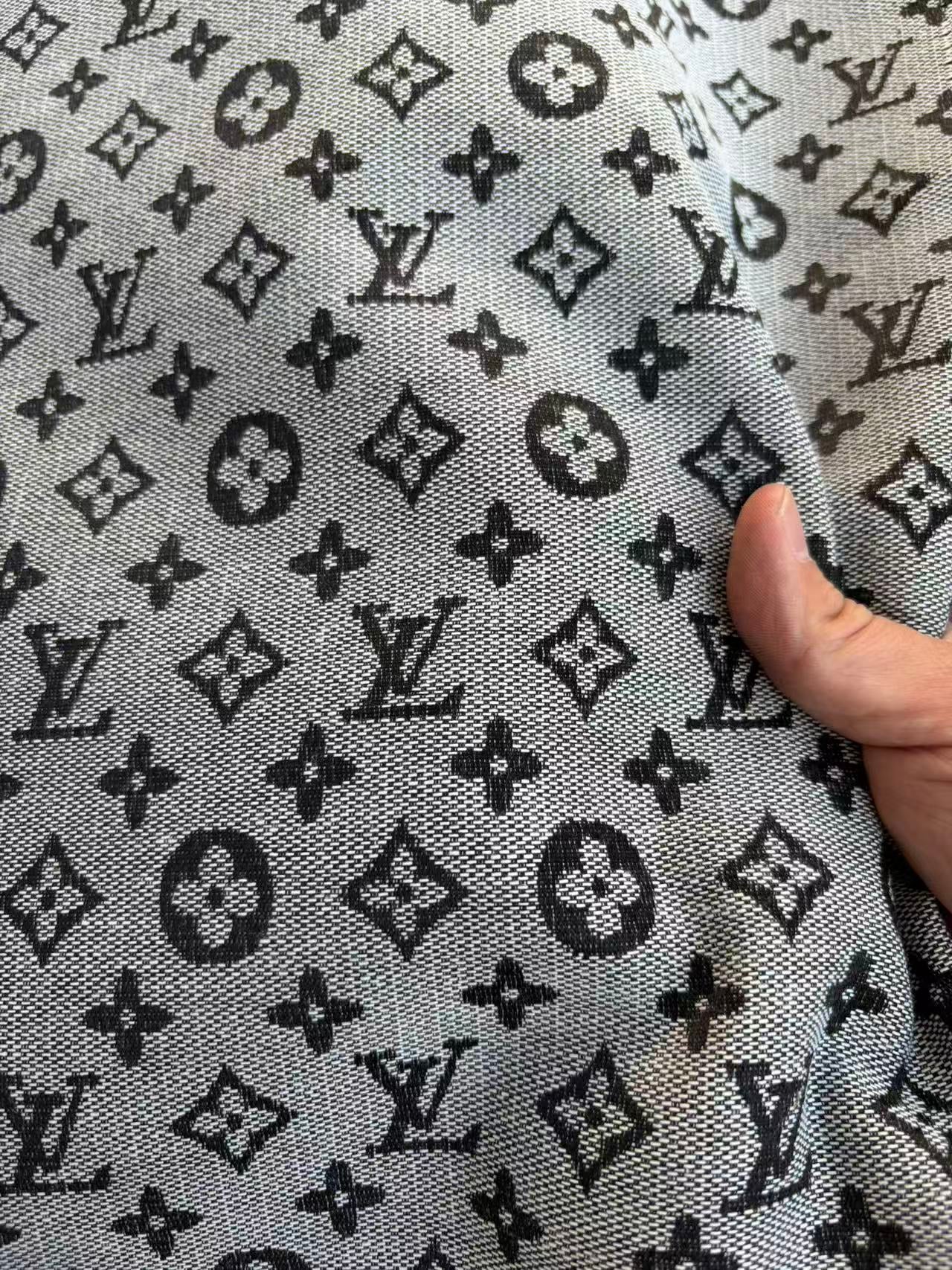 Black White LV Jacquard Fabric for Upholstery Sewing Projects