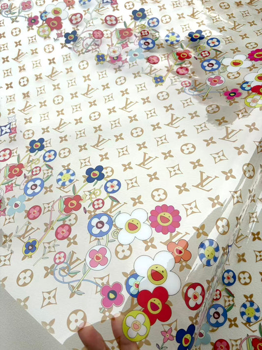 Transparent Takashi Murakami LV PVC Raincoat Jelly Bag Fabric