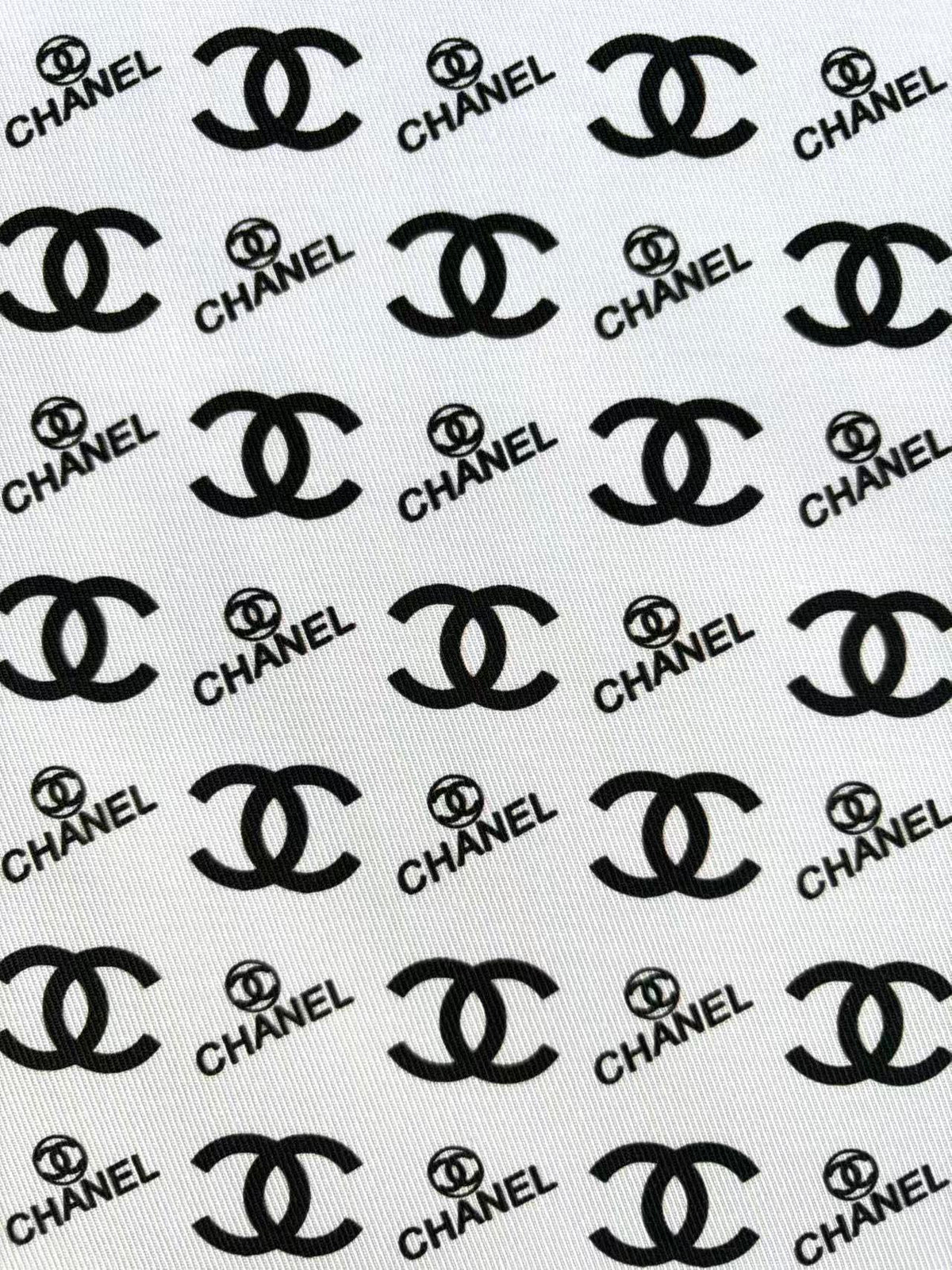 White Chanel Cotton Sewing Fabric Sold by Yard for DIY Custom Handmade Bespoke