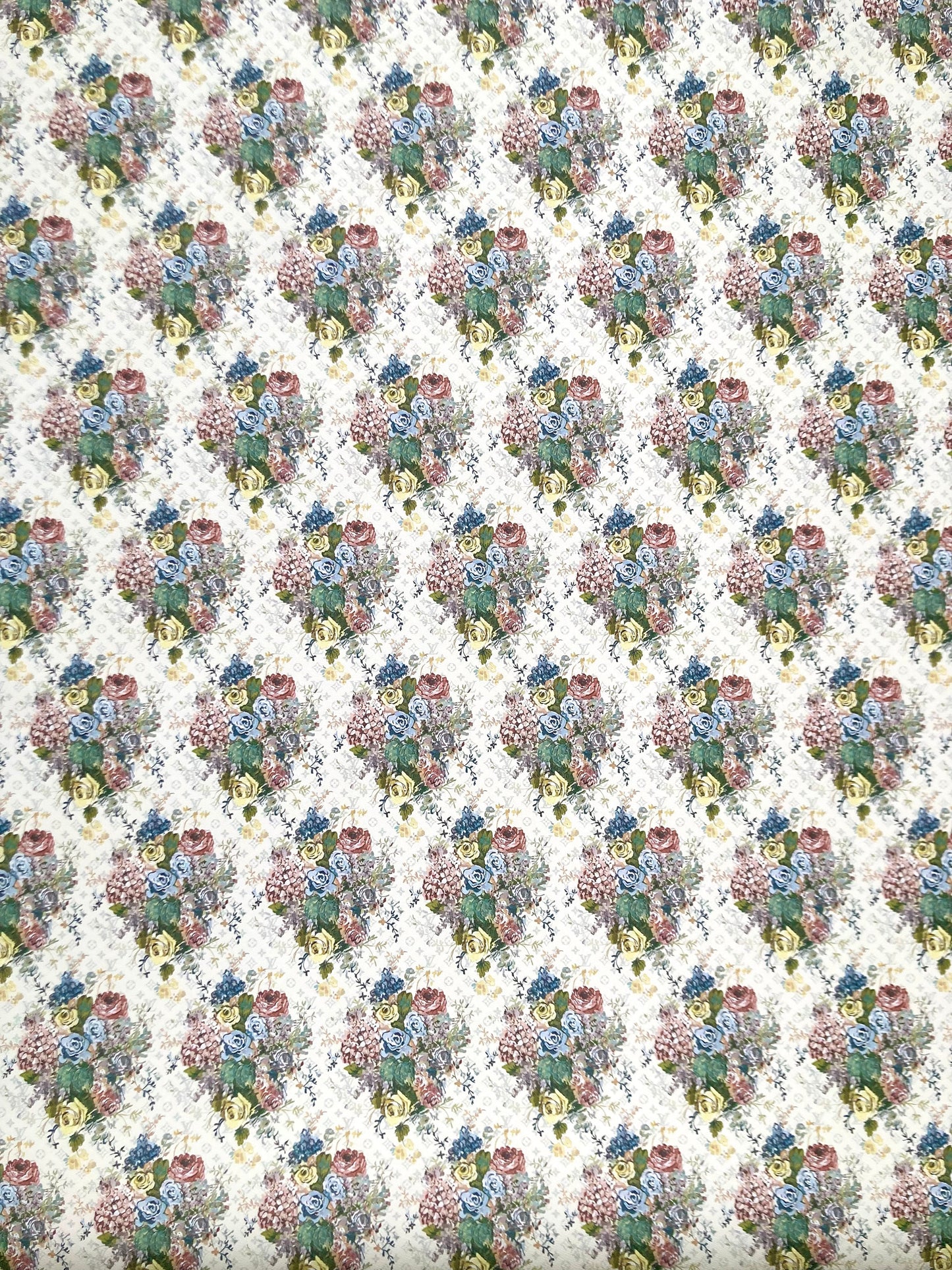 Custom Material Floral LV Vinyl for Sneakers Upholstery Handmade