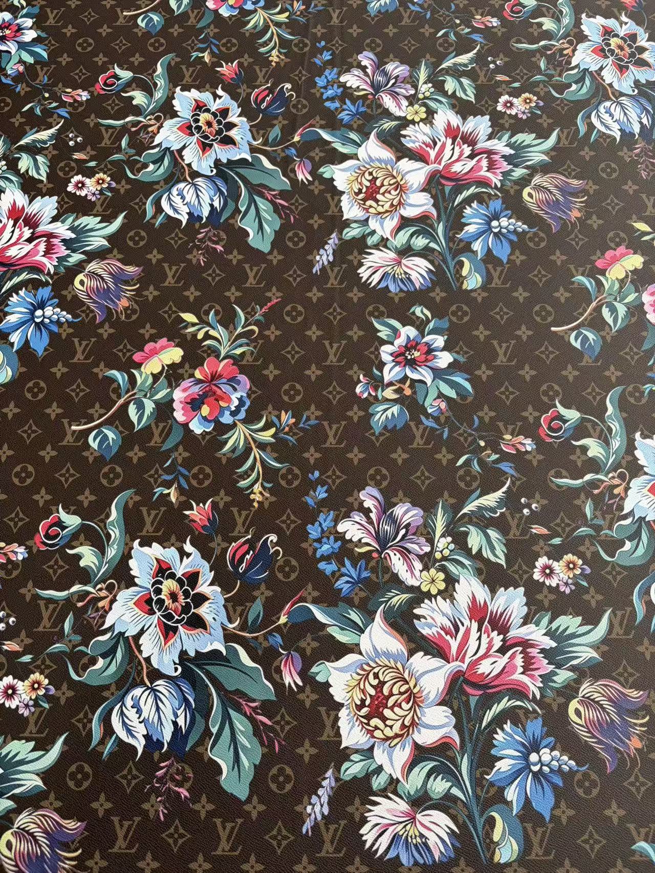 Flower LV Designer Fabric Sneakerhead Leather Car Upholstery Sewing Projects