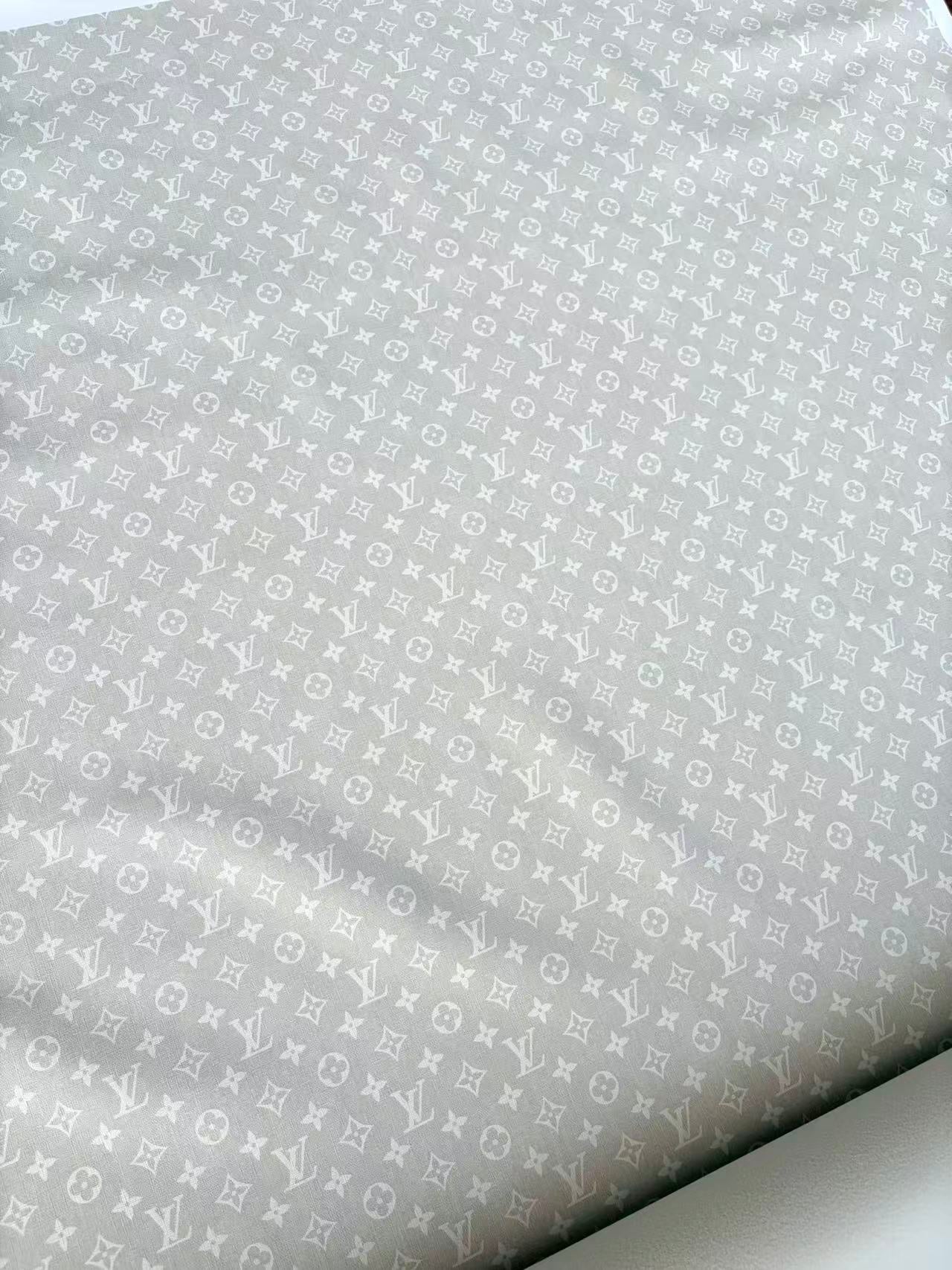 Light Grey Louis Vuitton Leather Sheet Designer Fabric for Crafts DIY Hobbylobby