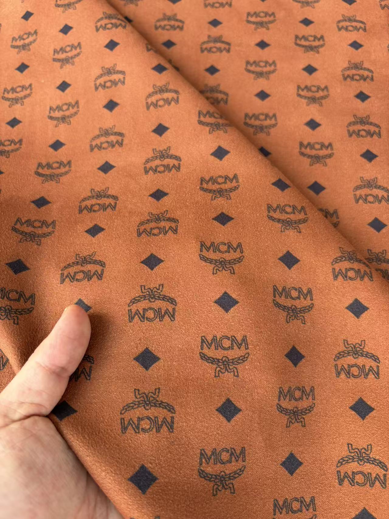 Brown MCM Velvet Stretchy Suede Wrap Fabric for Sneakerhead Upholstery