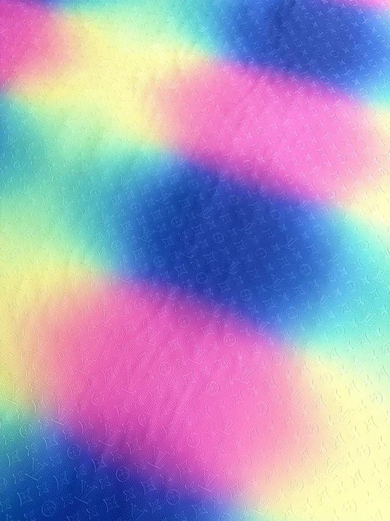 Colorful Gradient LV Embossed DIY Crafts Bag Truck Leather