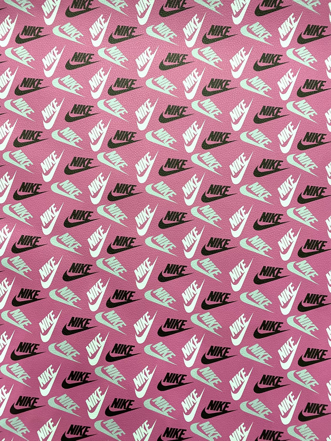 Pink Nike Designer Leather Sheet for Handmade Custom DIY Projects