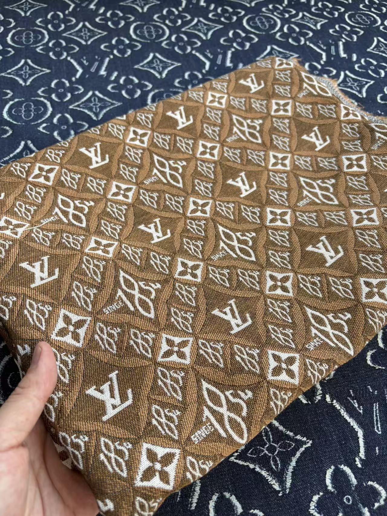 Brown Jacquard 1854 LV Sewing Fabric Sold by Yard