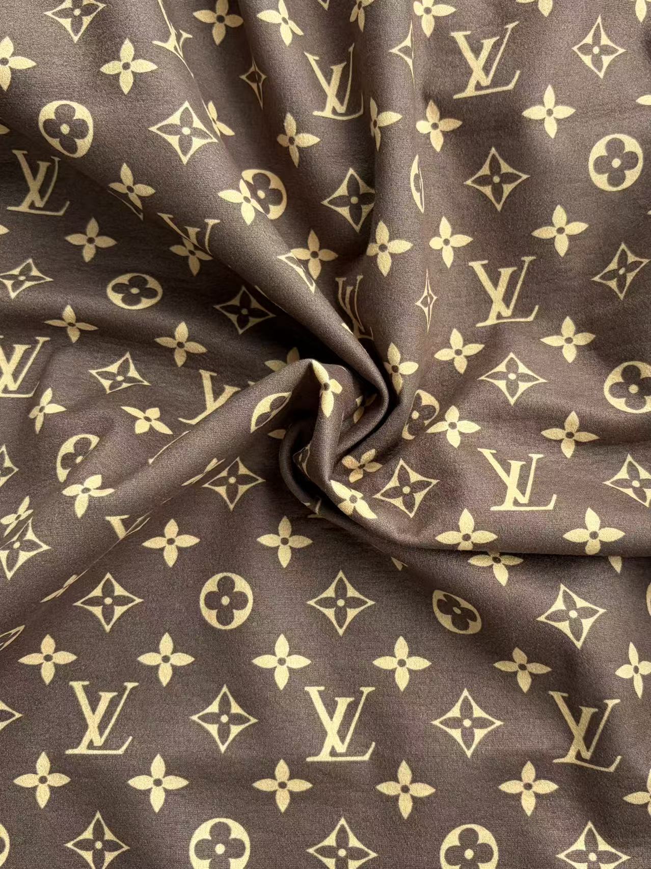 Classic Brown Louis Vuitton Suede Fabric Stretchy Velvet for Speaker Pod Cover DIY