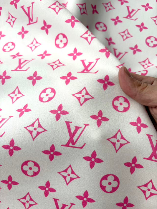 Baby Pink Louis Vuitton Suede Upholstery Headliner Fabric
