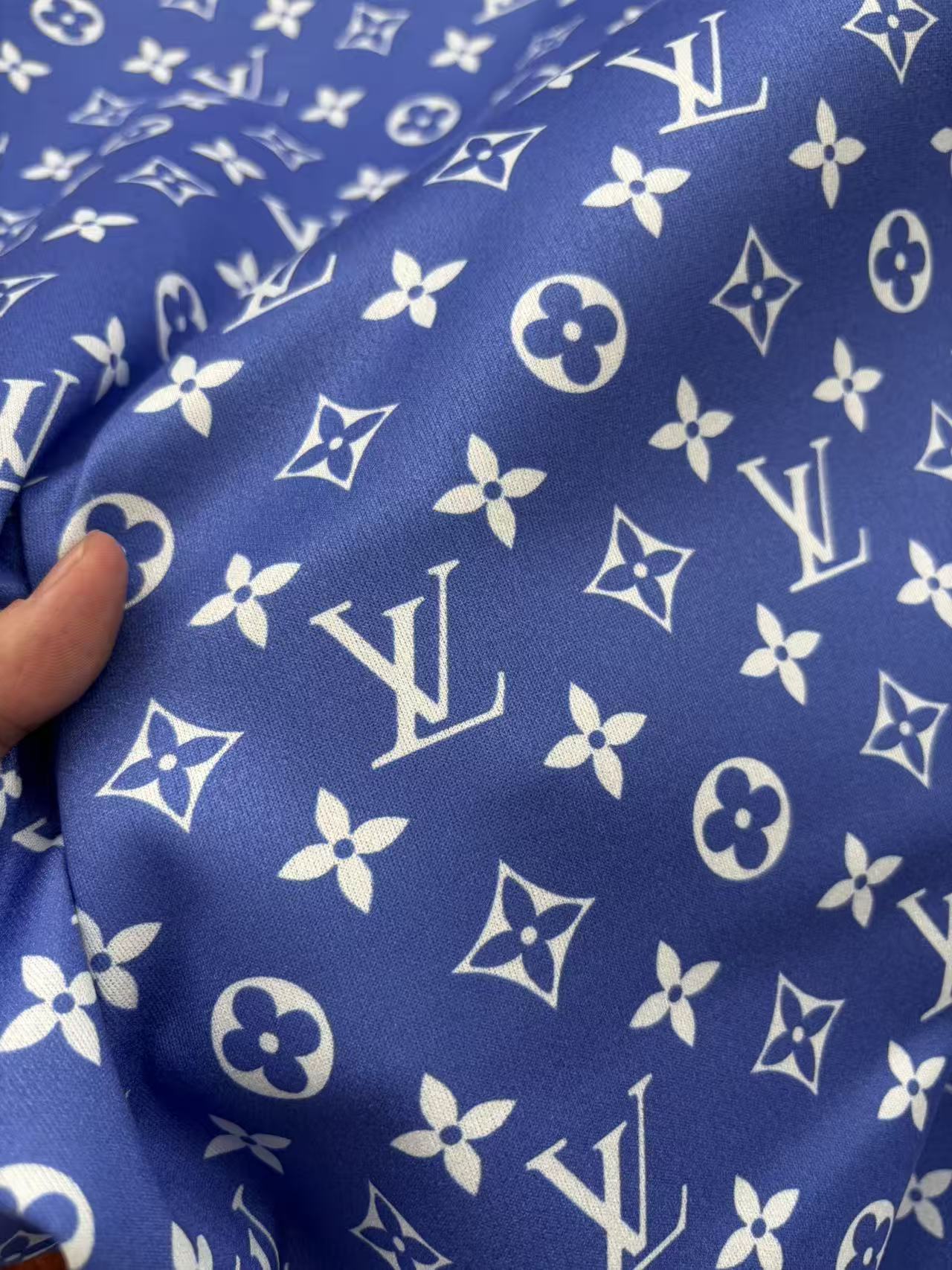 Blue LV Suede Stretchy Fabric for Car Headliner Upholstery DIY Sewing