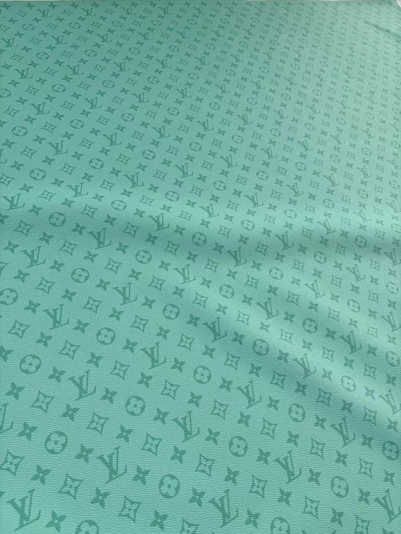 Light Green Louis Vuitton Leather Sheet Designer Fabric for Crafts DIY Hobbylobby