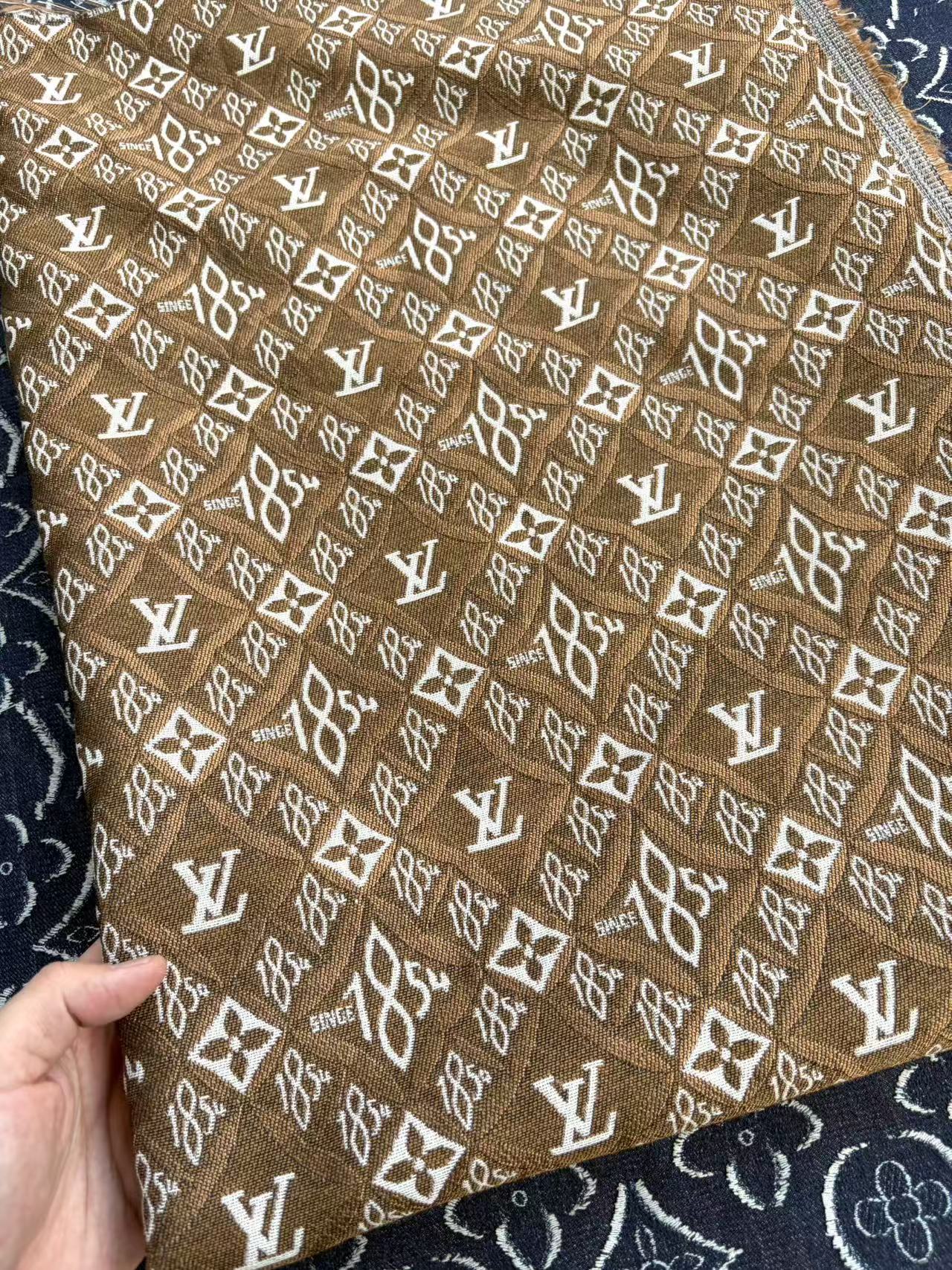Brown Jacquard 1854 LV Sewing Fabric Sold by Yard