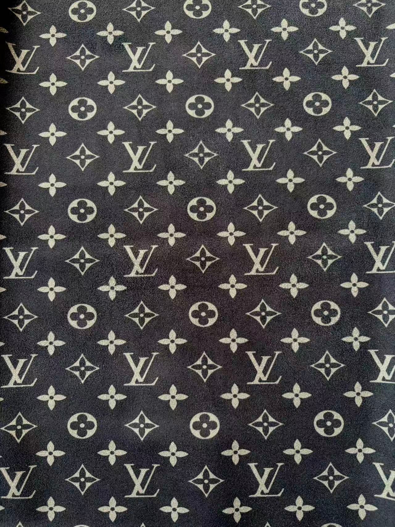 Black Grey LV Stretchy Suede Velvet Wrap Fabric for Speaker Upholstery