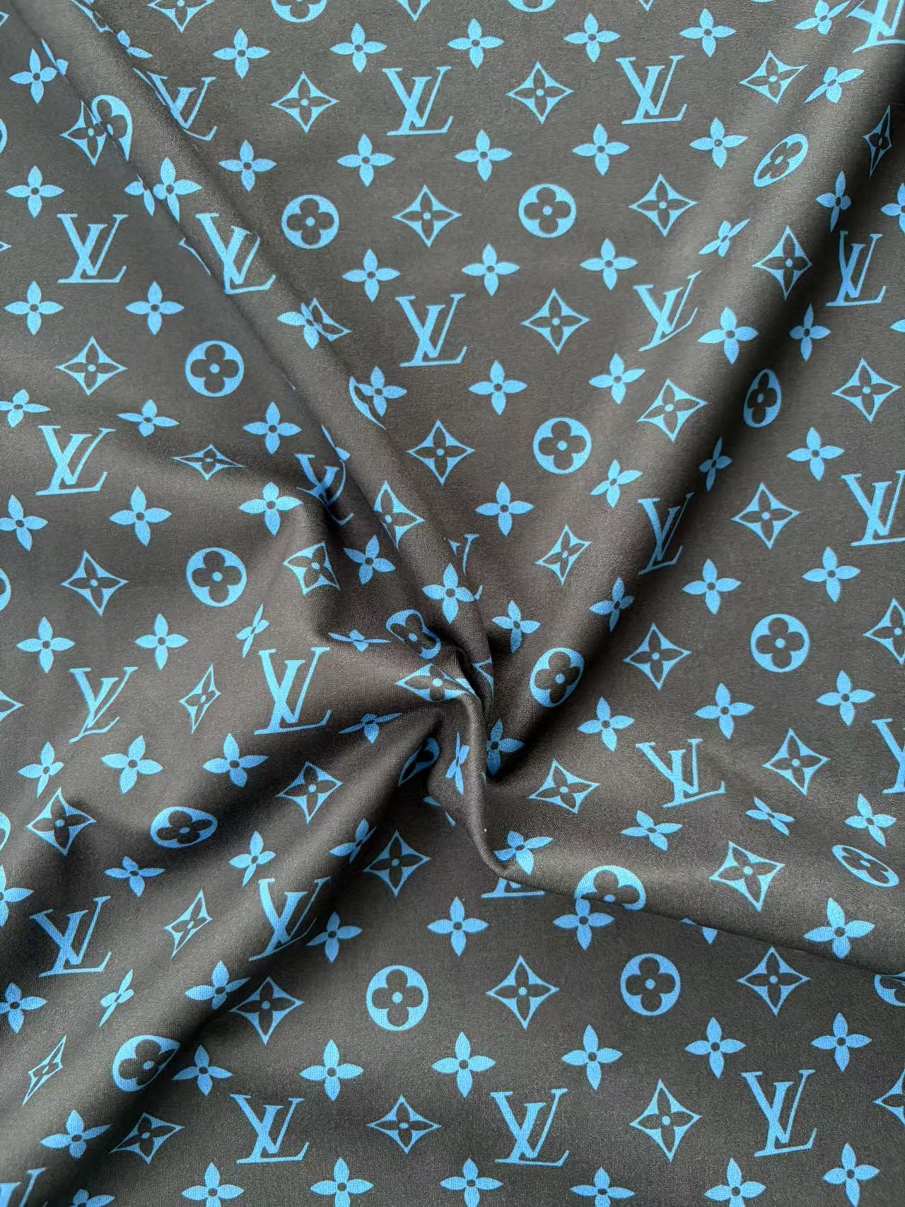 Stretchy Black Blue Louis Vuitton Suede Upholstery Car Headliner DIY Crafts