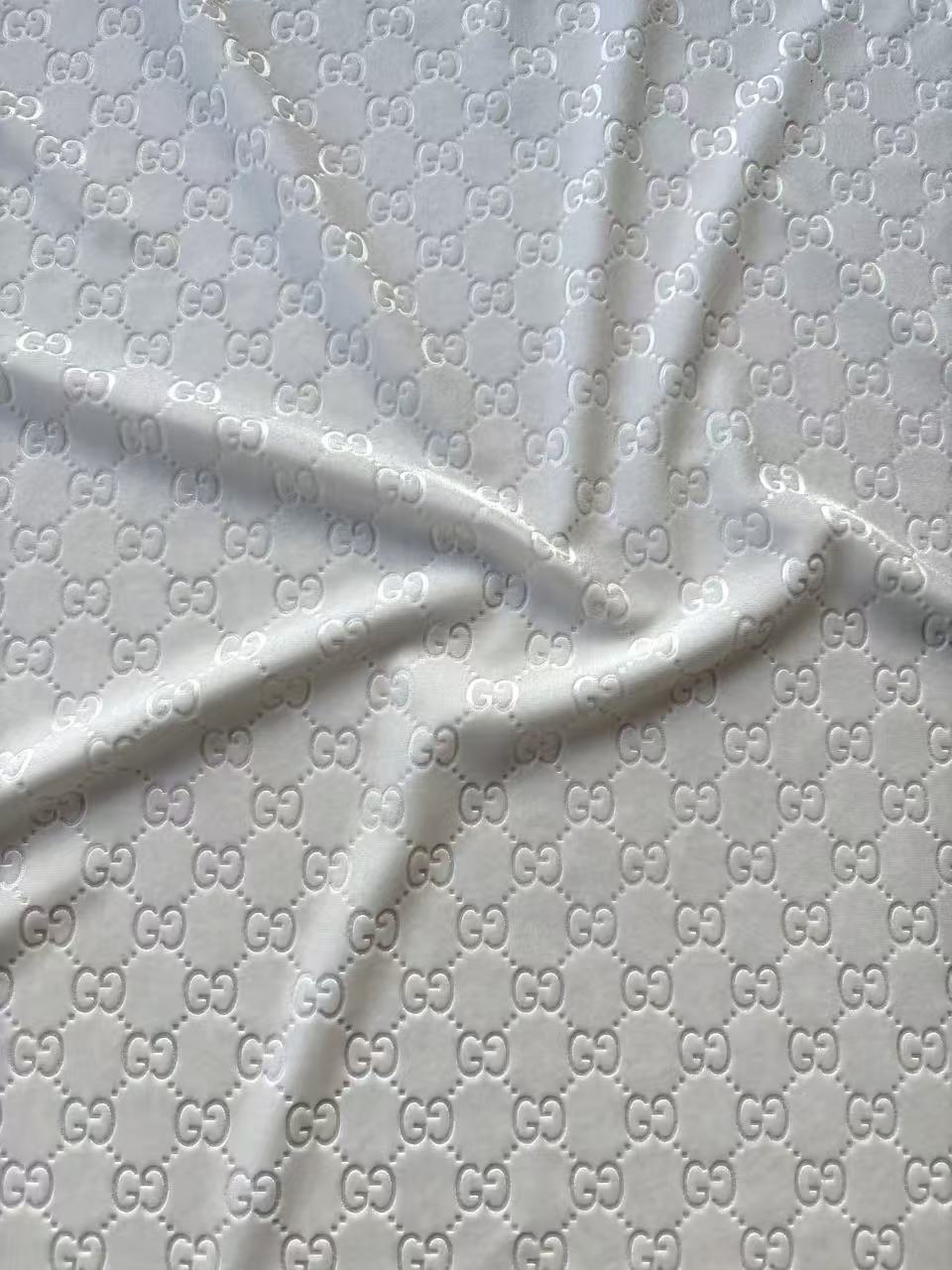 New White Gucci Velvet for Bespoke Suit Custom DIY Sneakers Car Headline Upholstery