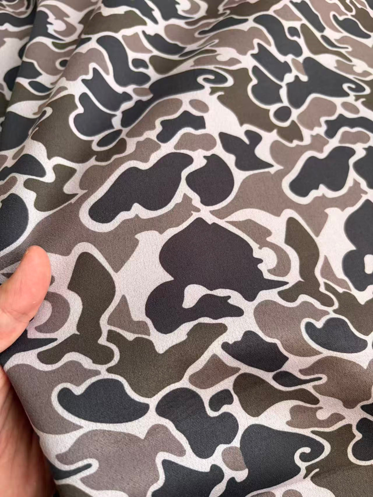 Black Grey Camo Stretchy Suede for DIY Car Headliner Upholstery Projects
