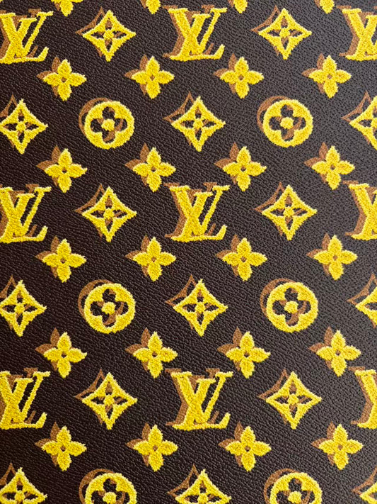 New Yellow Louis Vuitton Designer Leather Sheet for DIY Custom bag Repair