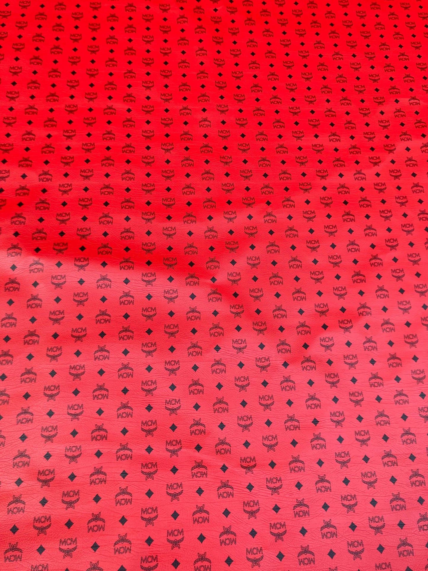 Handmade Bag Material Pure Red MCM Vinyl for DIY Custom Sneakers Upholstery