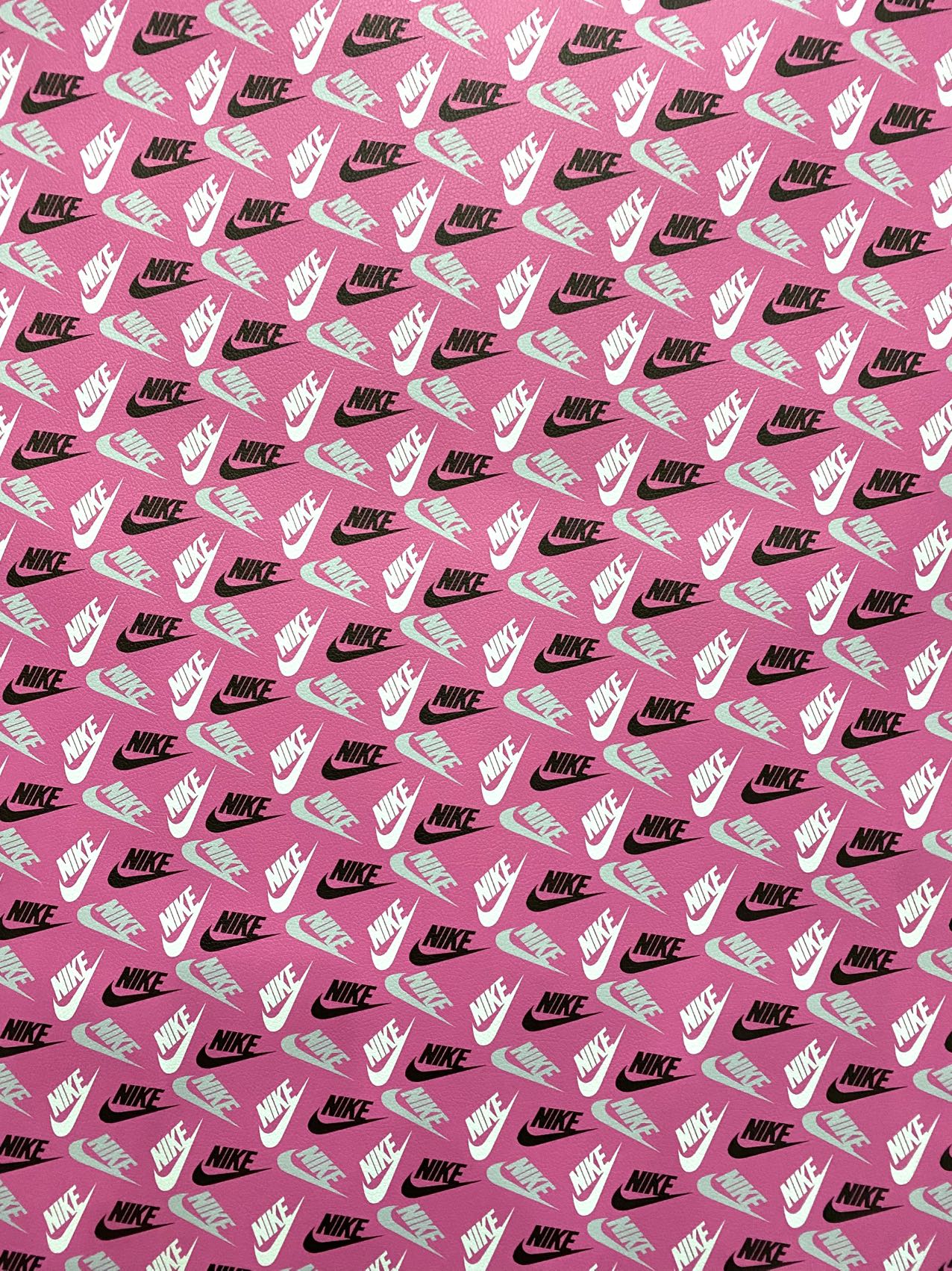 Pink Nike Designer Leather Sheet for Handmade Custom DIY Projects