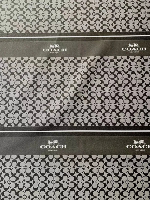 Black Coach Custom Leather Designer Fabric for DIY Crafts