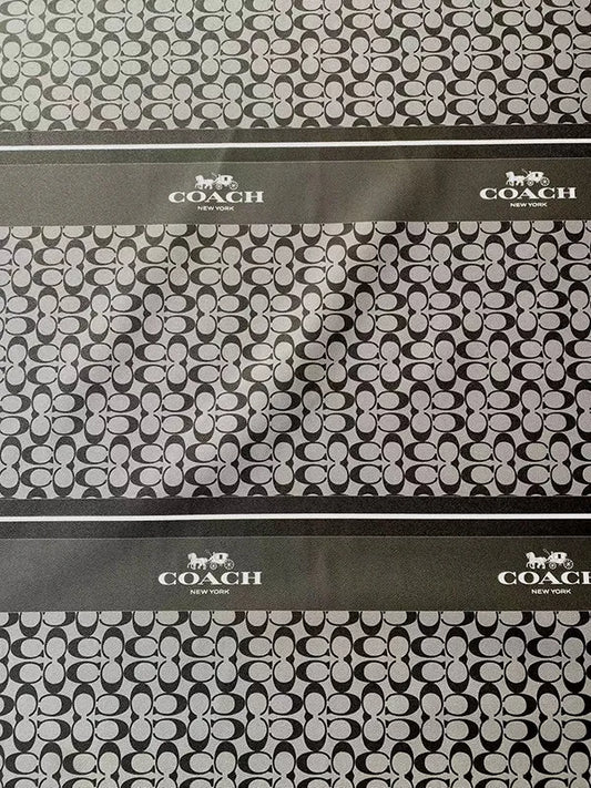 Black Coach Custom Leather Designer Fabric for DIY Crafts