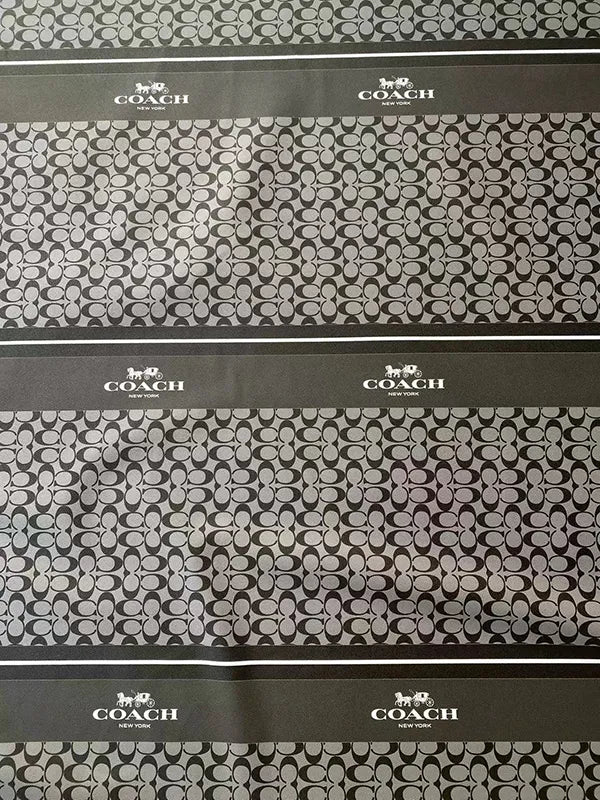 Black Coach Custom Leather Designer Fabric for DIY Crafts