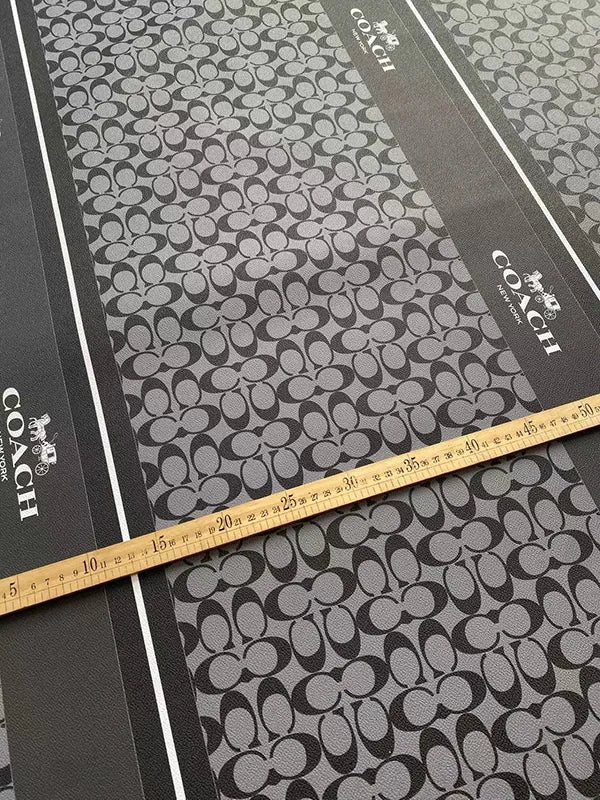 Black Coach Custom Leather Designer Fabric for DIY Crafts