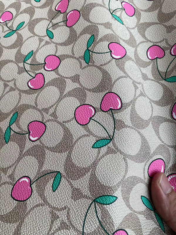 Coach Cherry Cream Leather Sheet for Crocs DIY Handmade