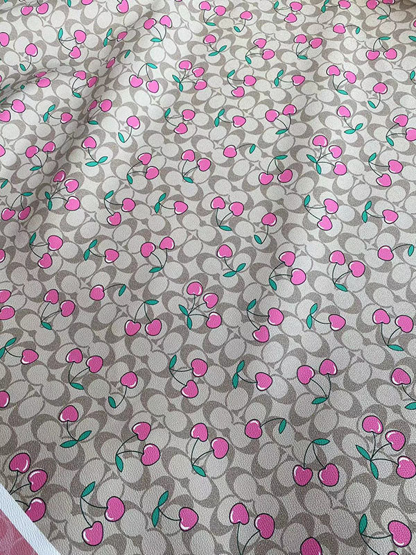 Coach Cherry Cream Leather Sheet for Crocs DIY Handmade