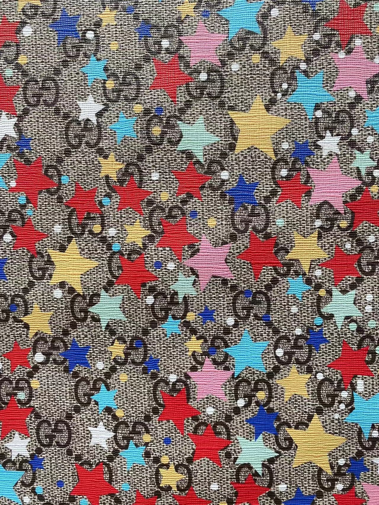Gucci Star Spark Vinyl Leather for Watch Band DIY Upholstery Home Decor