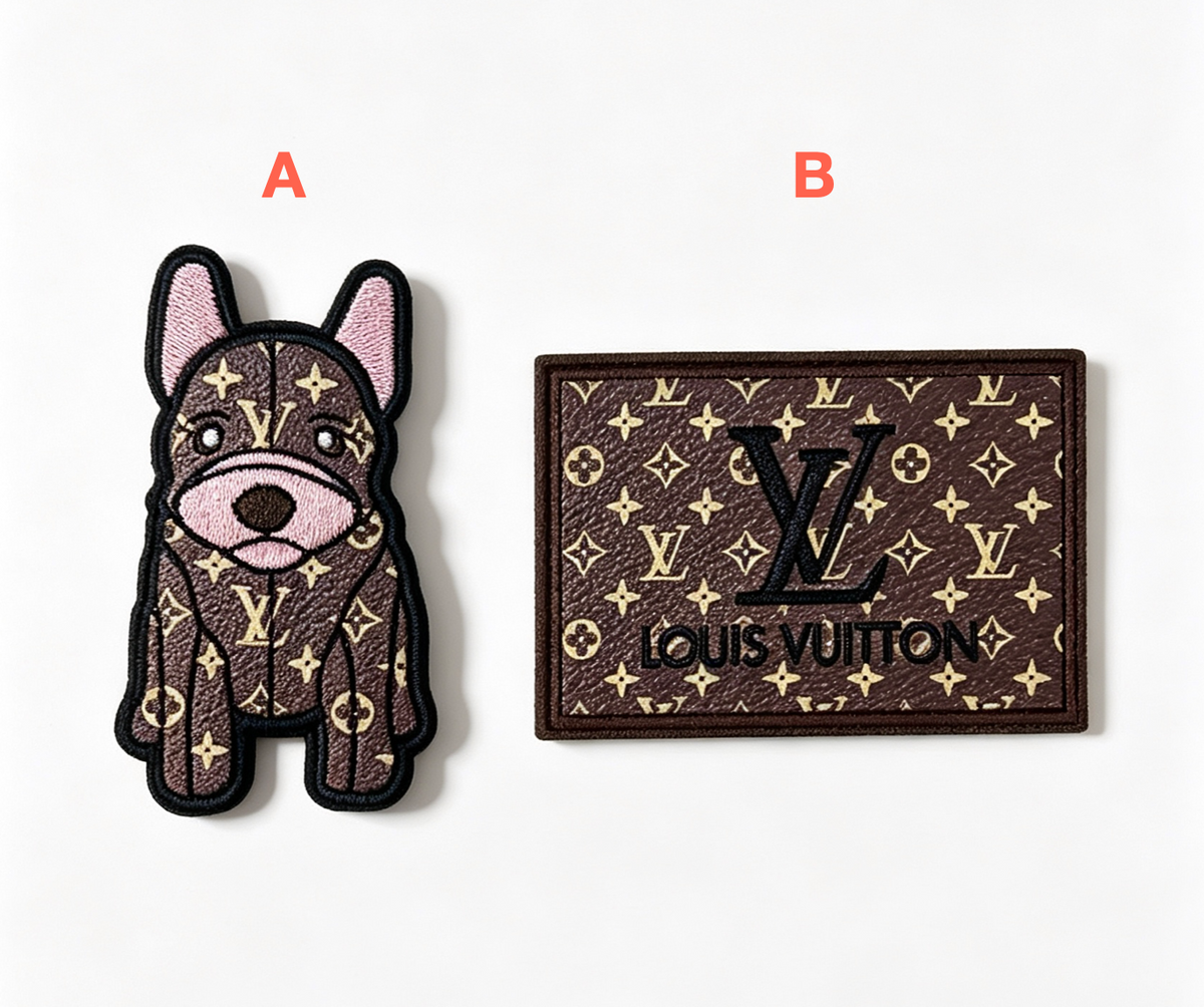 Embroidery LV iron on Patches Custom Clothing Jackets