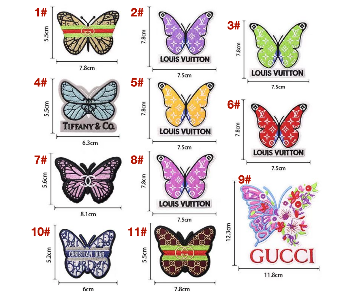 Embroidery LV iron on Patches Custom Clothing Jackets