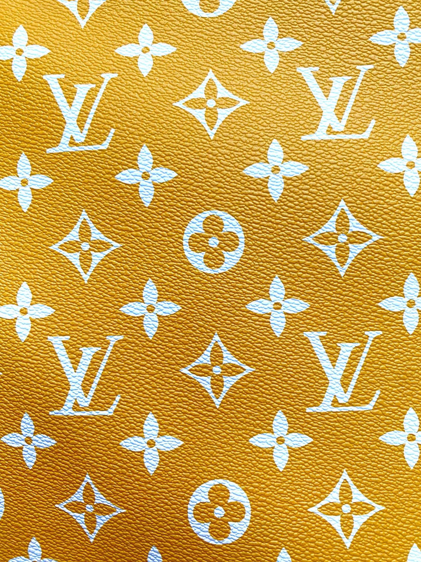 Yellow Louis Vuitton LV Fabric Leather Monogram for Handmade DIY Sewing